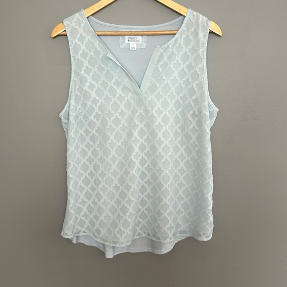 Market & Spruce Ezide Textured Mixed Materials Top, Size Large - Picture 1 of 7